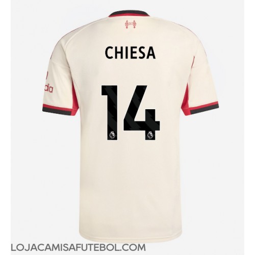 Camisa de Futebol Liverpool Federico Chiesa #14 Equipamento Secundário 2025-26 Manga Curta